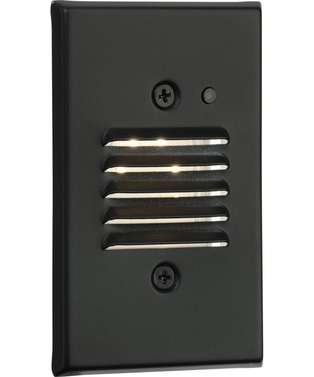 LED Indoor/Outdoor Integrated LED Wall or Step Light with Photocell Black