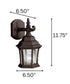 Townhouse 1-Light 16"H Outdoor Wall Light Fixture, Tannery Bronze Finish by Kichler