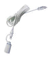 16"W 1 Light Swag Plug-In Pendant  White Linen Drum Shade White Cord