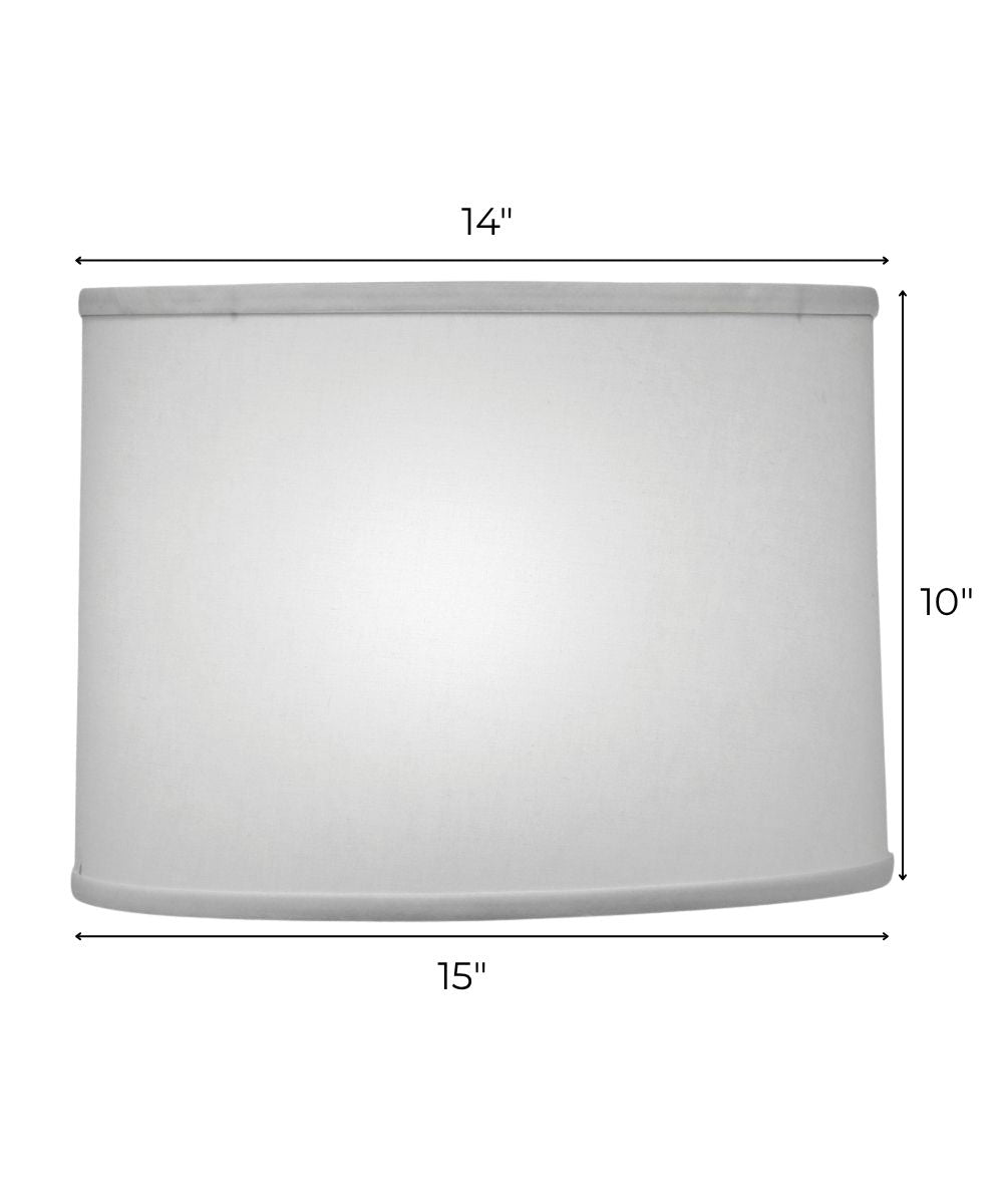 14x15x10 White Butcher Linen Drum Hardback Lampshade