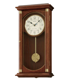 Wall Clock with Pendulum and Dual Chimes