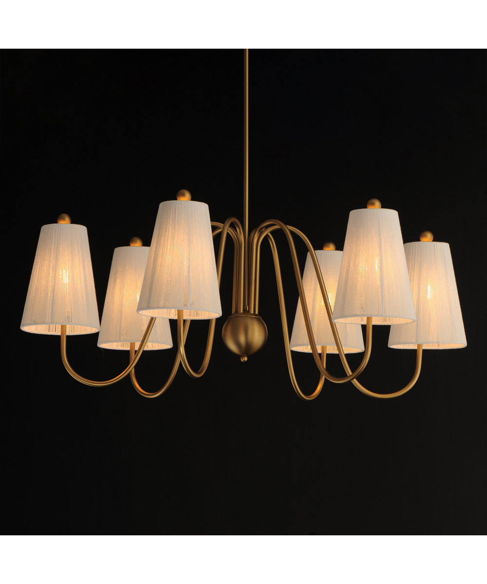Valette 6-Light Chandelier Natural Aged Brass