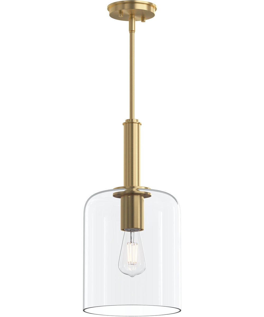 Reines 1-Light Pendant with Clear Glass Shade Brushed Gold