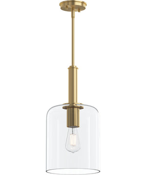 Reines 1-Light Pendant with Clear Glass Shade Brushed Gold