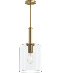 Reines 1-Light Pendant with Clear Glass Shade Brushed Gold