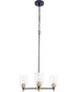 Council 3-Light Lighting Flat Black/Satin Brass