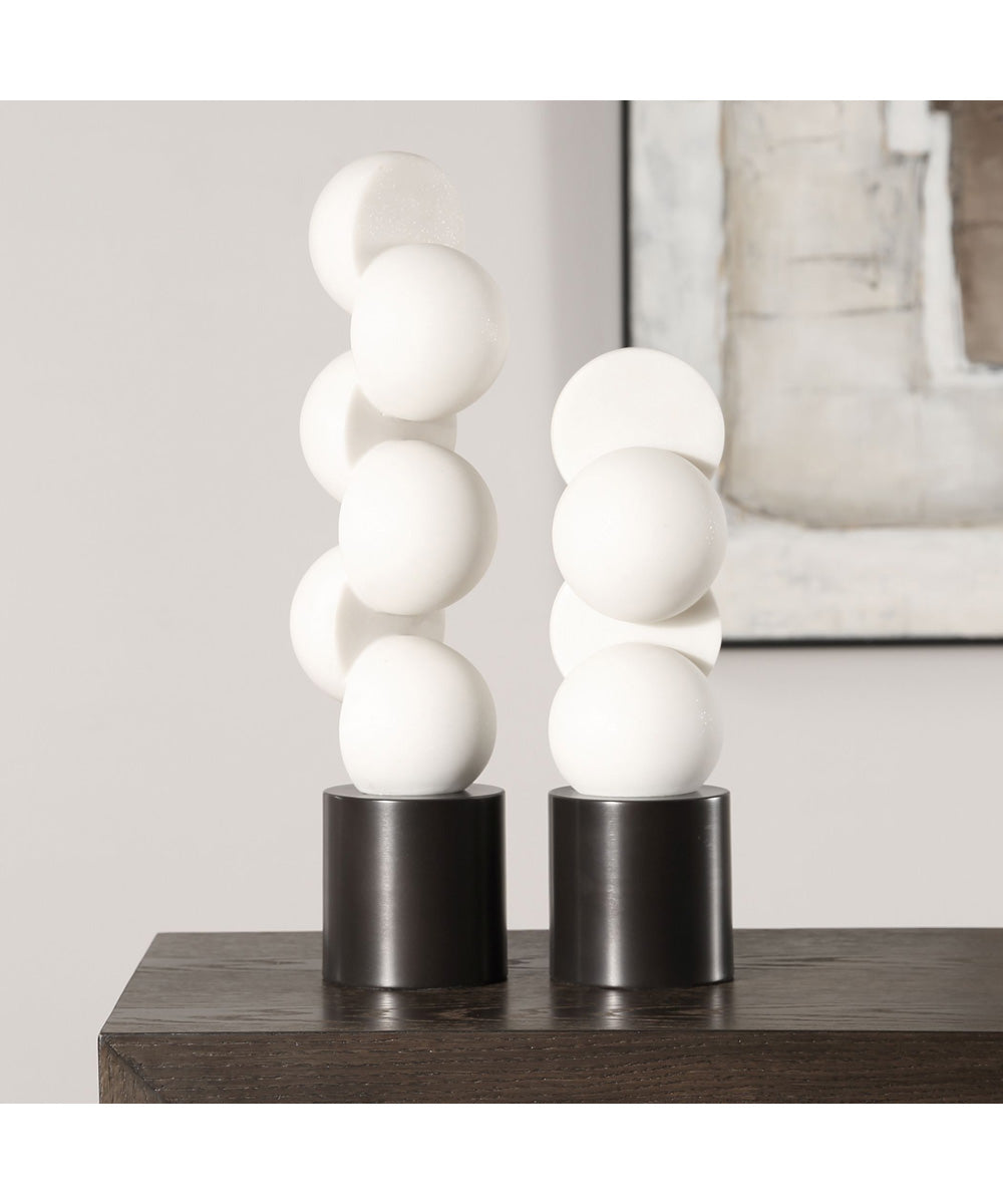 Symmetry White Sculptures Set of 2