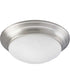 2-Light Alabaster Glass 14" Close-to-Ceiling Brushed Nickel