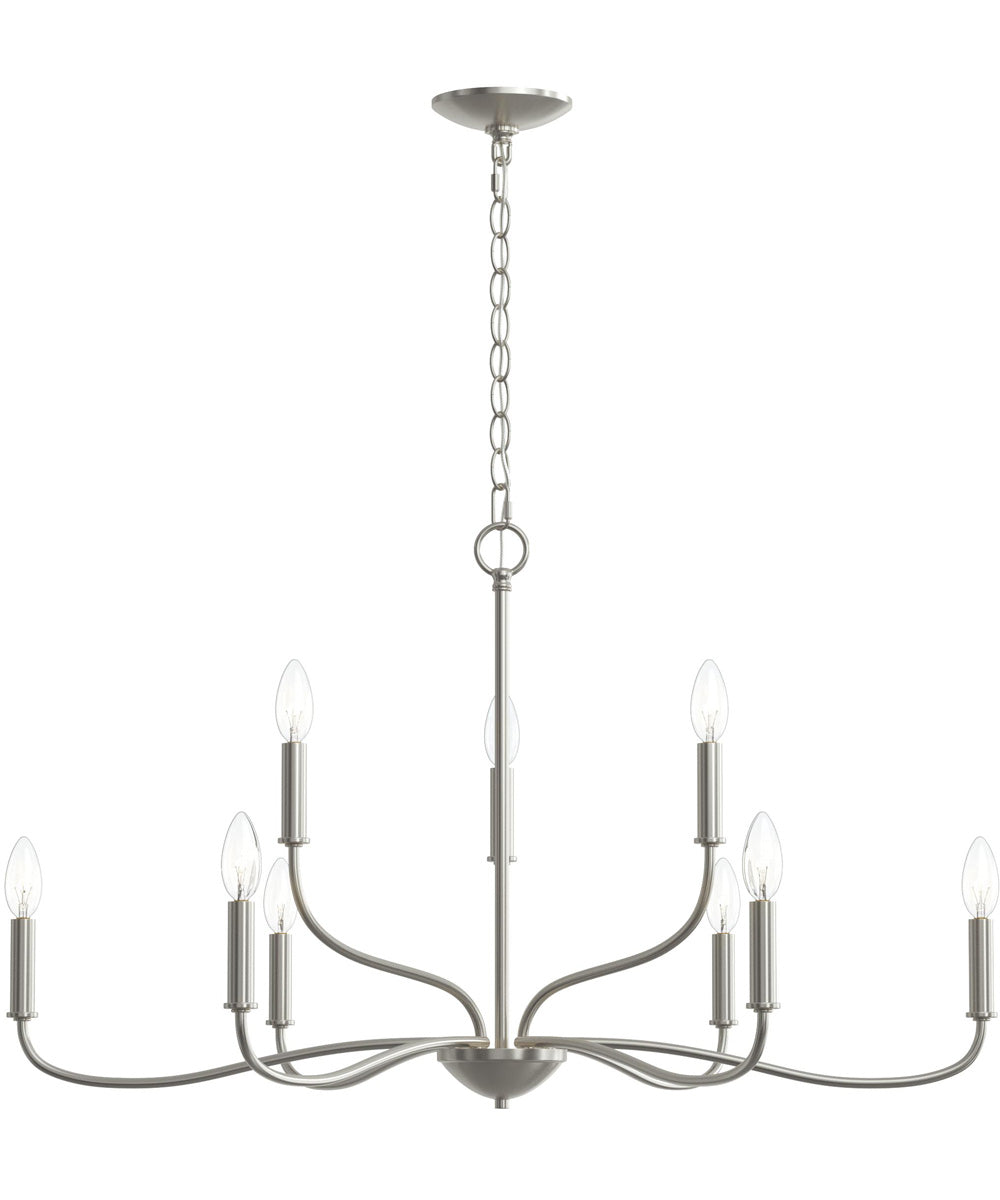 Ilia 9-Light Two-Tier Chandelier Brushed Nickel