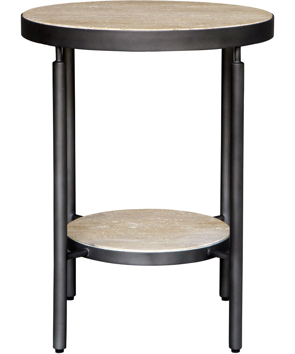 Dauntless Travertine Side Table