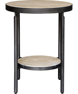 Dauntless Travertine Side Table