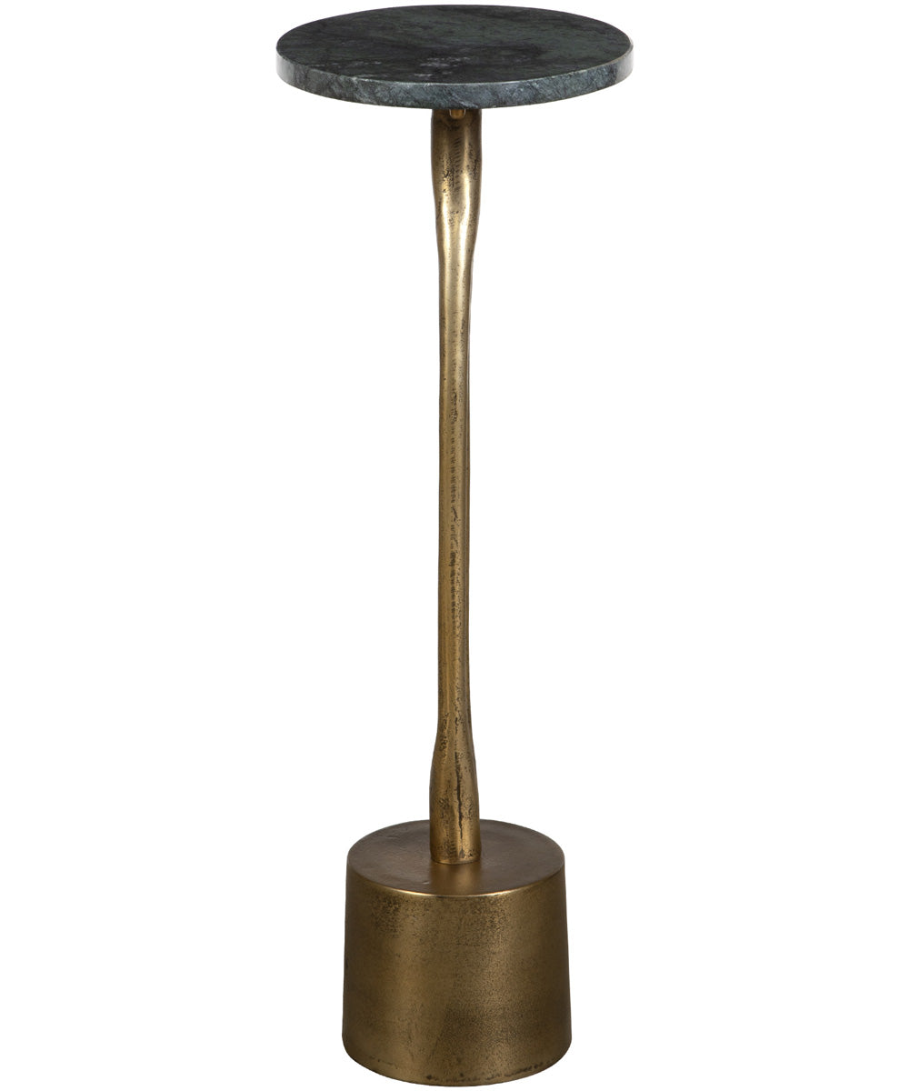 Accent Table in Antique Brass and Emerald Green Marble