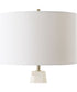 Marble Accent Table Lamp in Cream with Off-White Linen