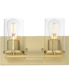 Lateral 2-Light Bath Vanity Satin Brass