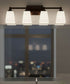 27"W 4-Light LED Bath Vanity Light Fixture Oil Rubbed Bronze Finish with Square Glass Shades