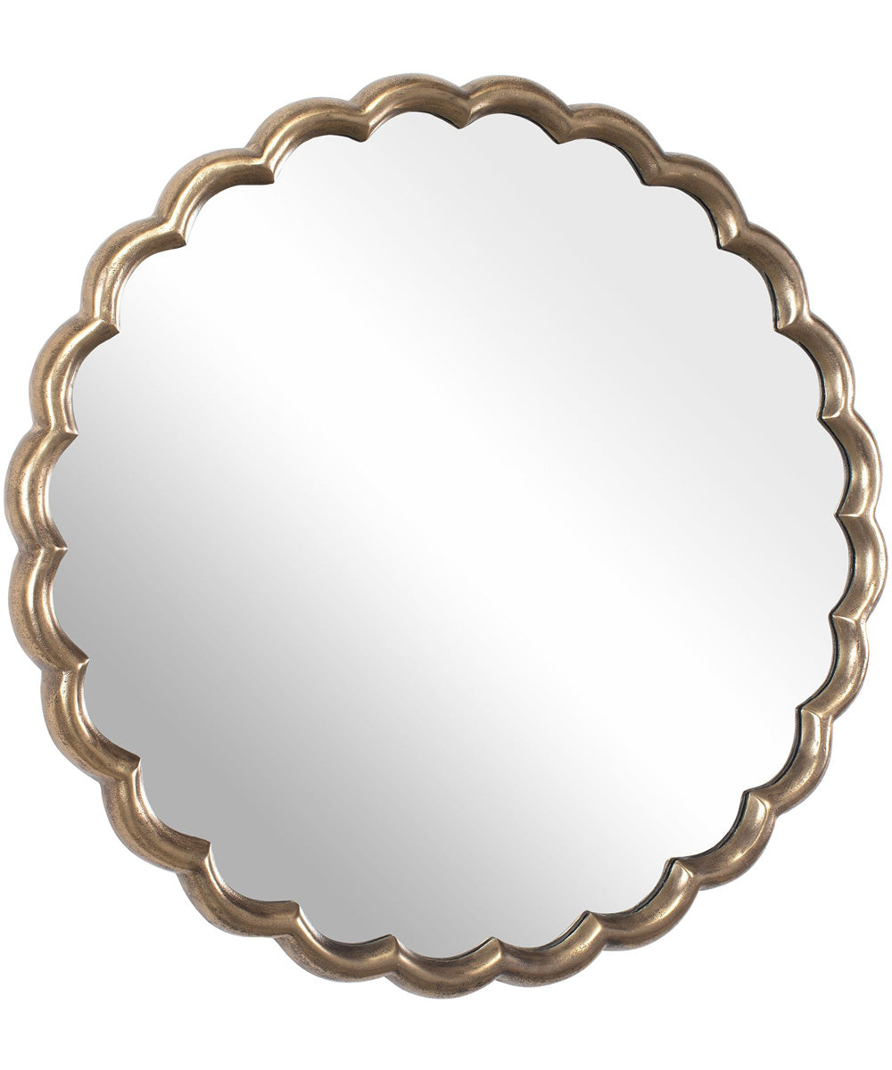 Cerrito Antique Brass Round Mirror