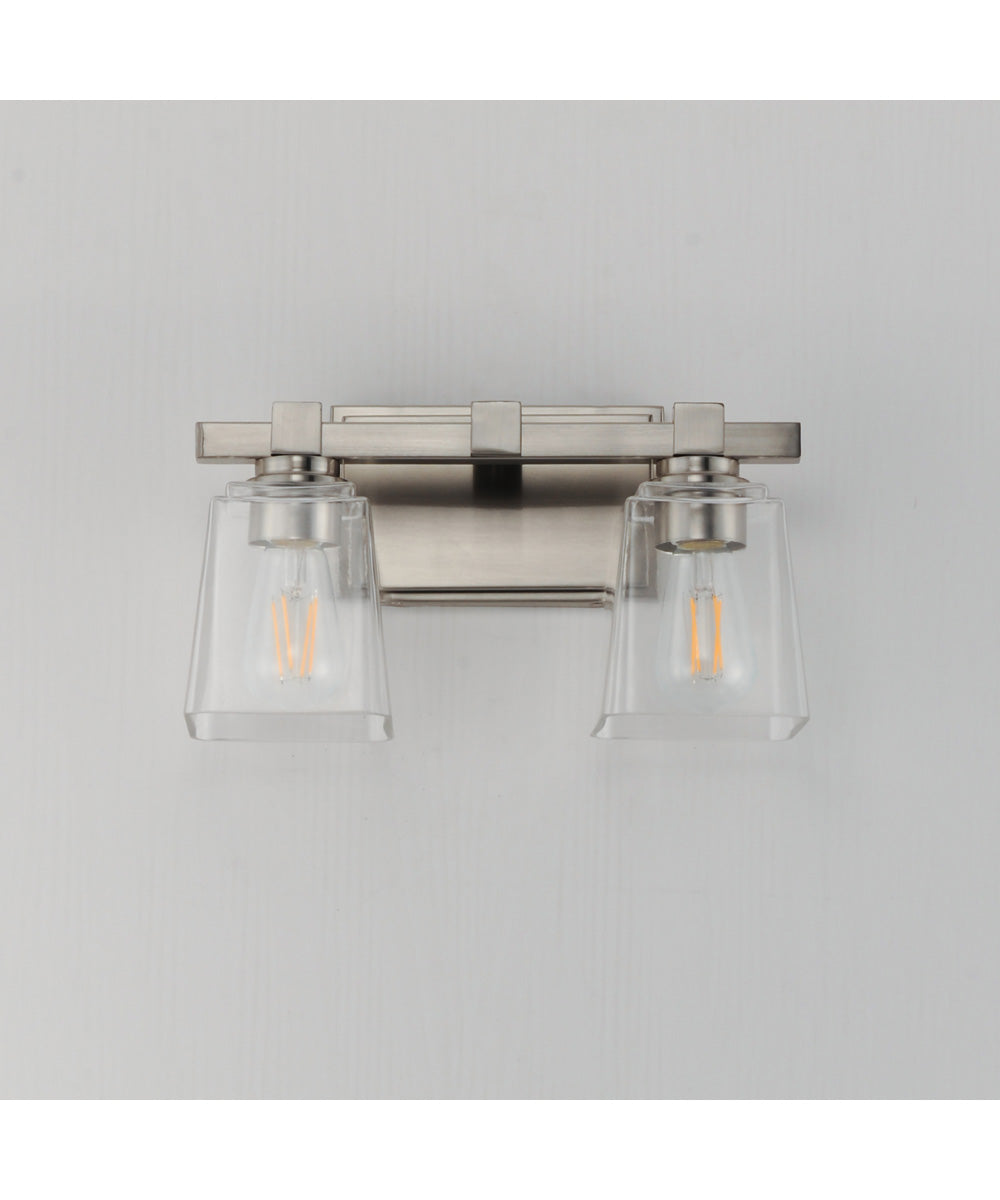 Cubos 2-Light Wall Sconce Satin Nickel