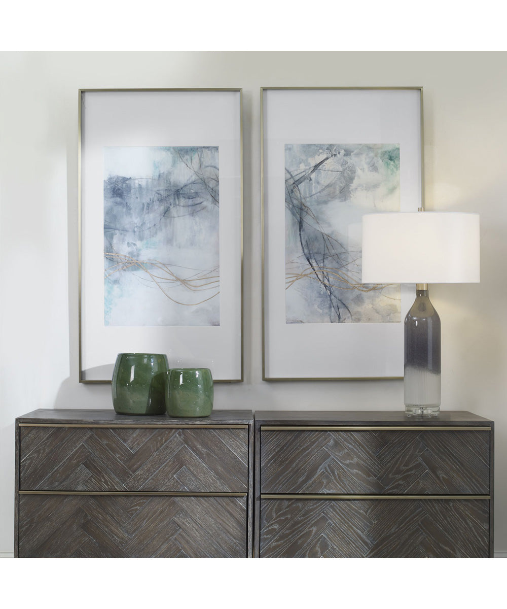 Undulating Oro Abstract Prints Set of 2