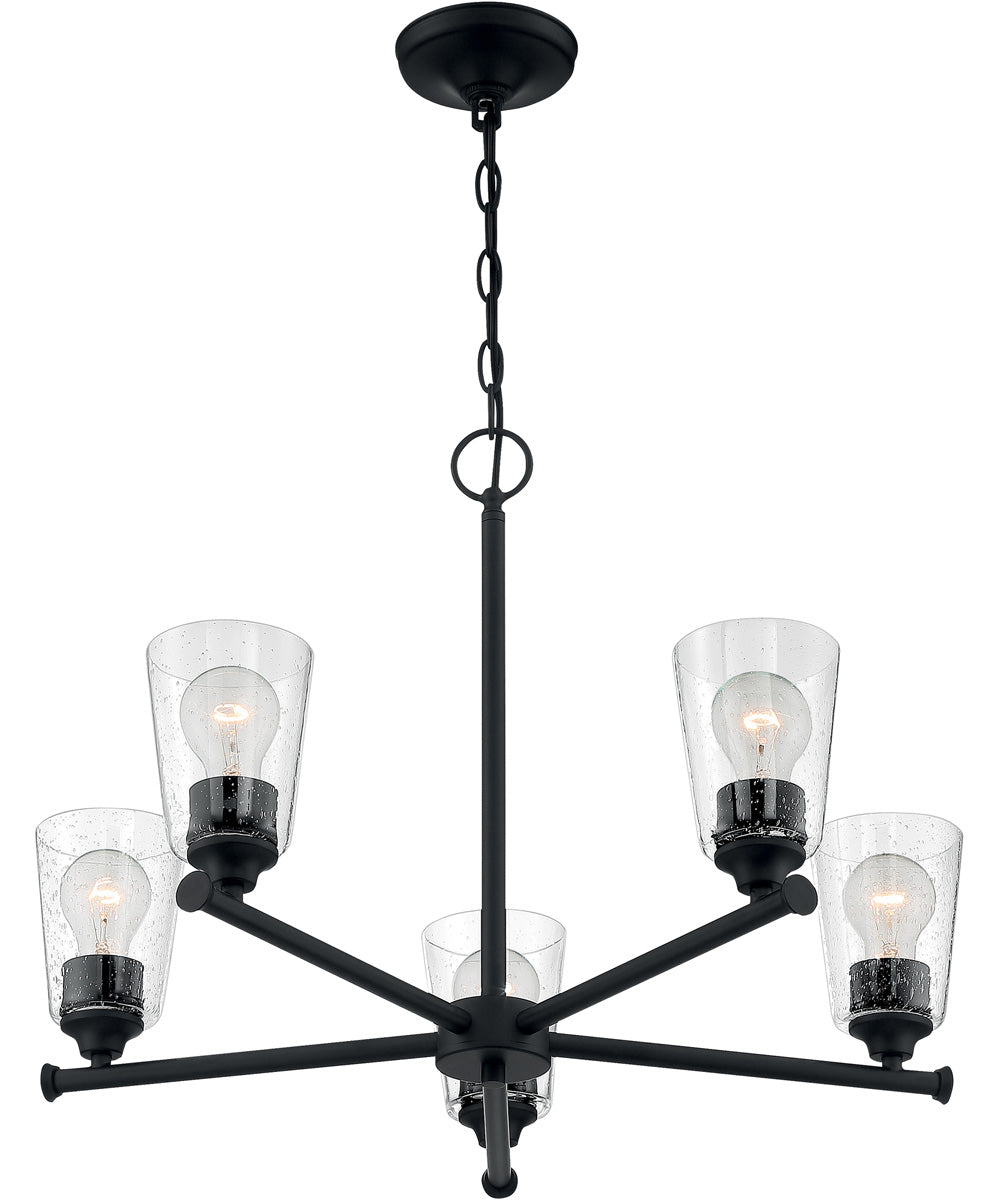 25"W Bransel 5-Light Chandelier Matte Black