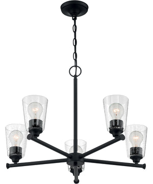 25"W Bransel 5-Light Chandelier Matte Black