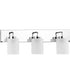 Merry 3-Light Etched Glass Transitional Style Bath Vanity Wall Light Polished Chrome