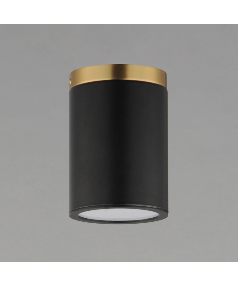 Dapper 1-Light Flush Mount Black / Antique Brass