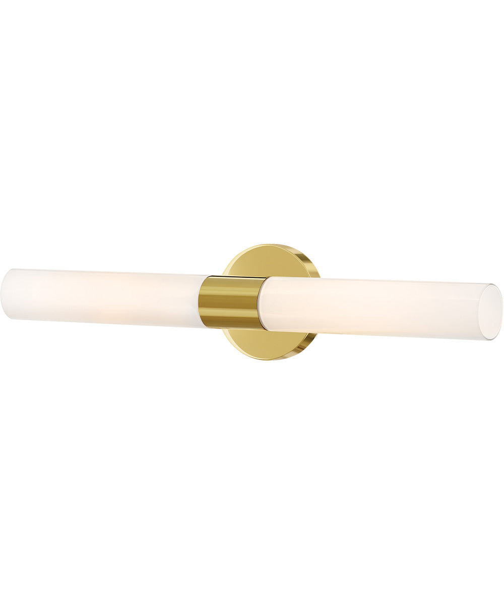 Shea 2-Light Large Two Light Vanity in Bright Brass