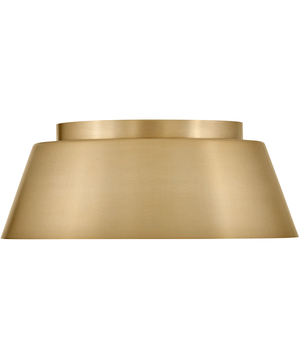 Tess 2-Light Medium Flush Mount in Lacquered Brass