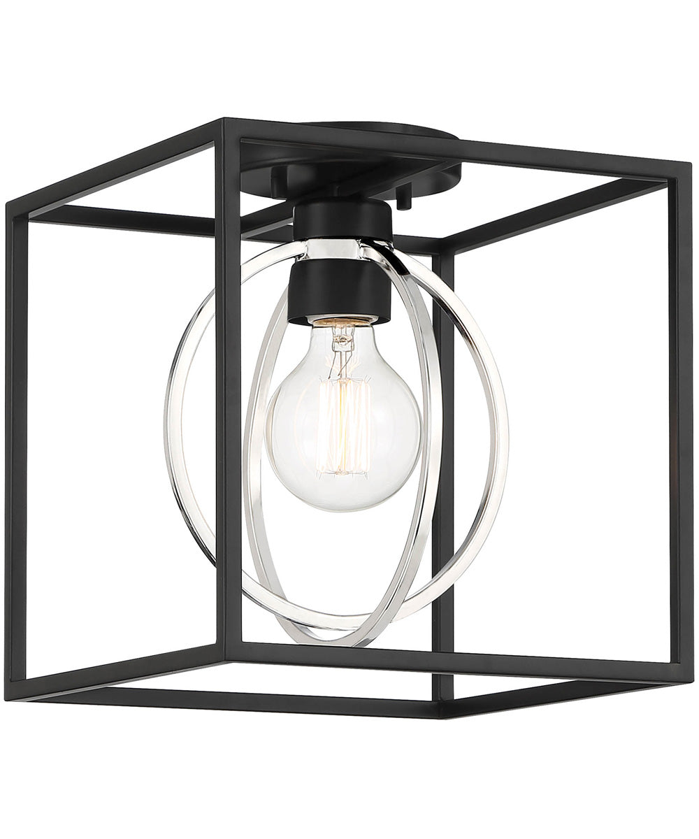 Kew Gardens 1 Light Semi Flush Matte Black