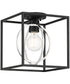 Kew Gardens 1 Light Semi Flush Matte Black