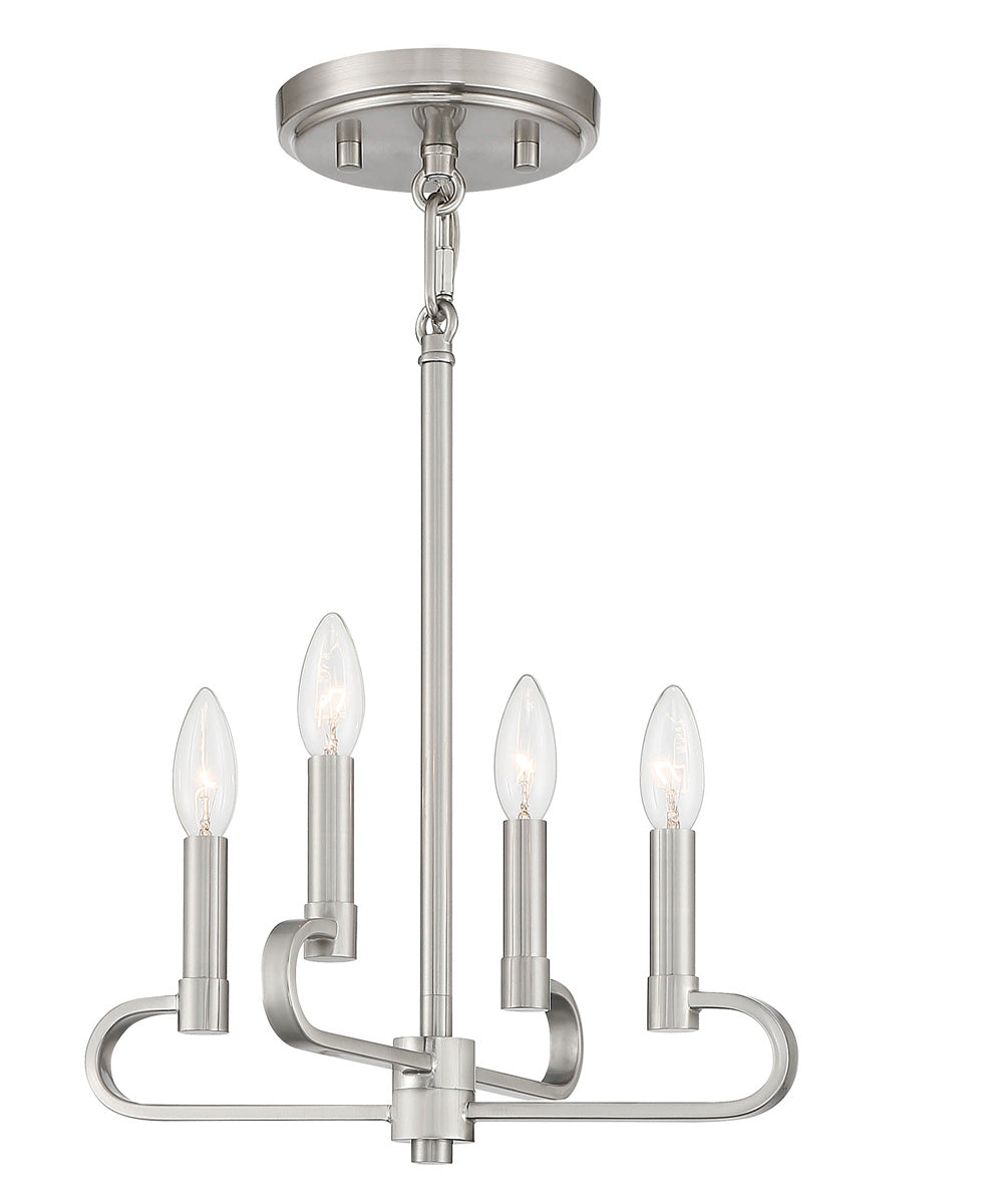 Summit 4 Light Chandelier Convertible Brushed Nickel