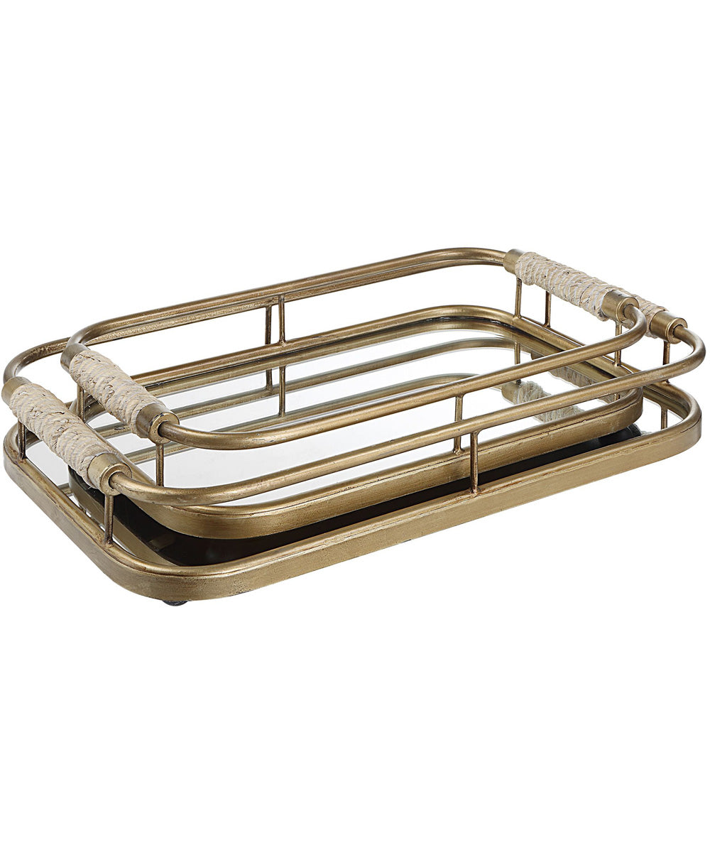 Rosea Brushed Gold Trays, Set of 2