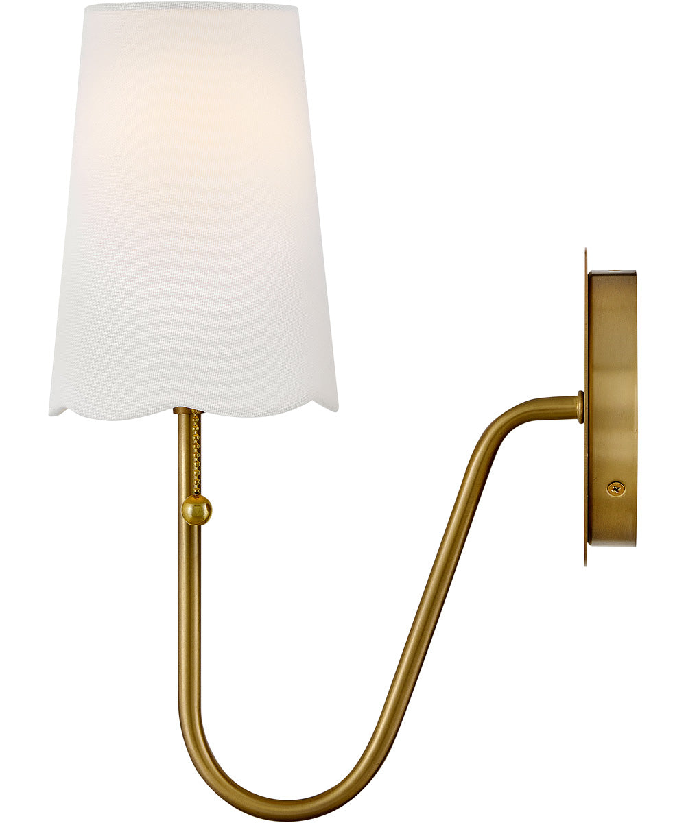 Bliss 1-Light Medium Single Light Sconce in Lacquered Brass