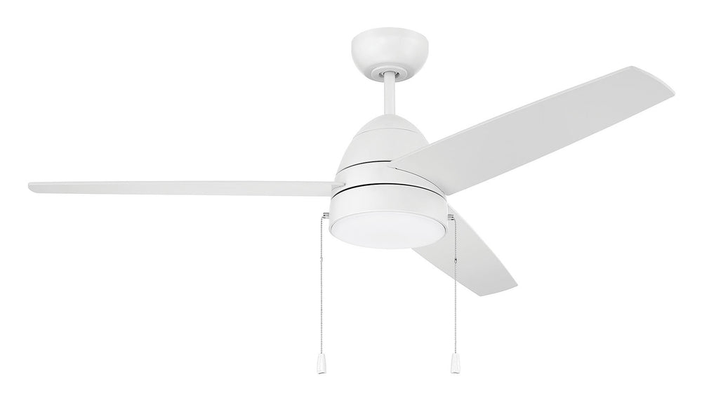Cozy 52" 3-Blade Ceiling Fan 1-Light Fan White