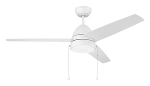 Cozy 52" 3-Blade Ceiling Fan 1-Light Fan White