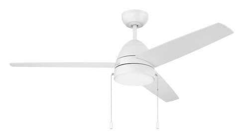 Cozy 52" 3-Blade Ceiling Fan 1-Light Fan White