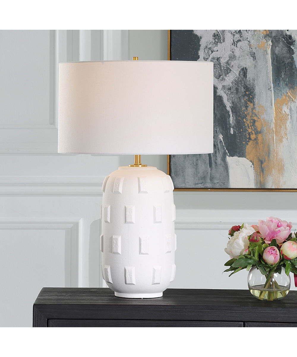 Emerie Textured White Table Lamp