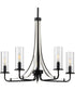 Riley 5-Light Clear Glass New Traditional Chandelier Light Matte Black