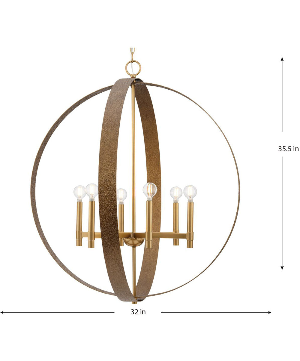 Allegheny 6-Light Pendant Soft Gold