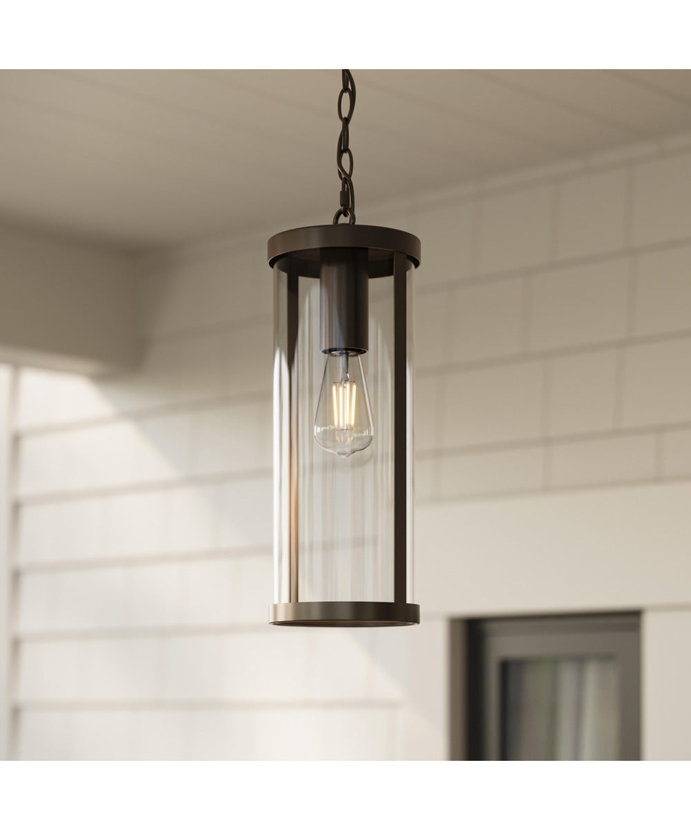 Kagen Outdoor Pendant Light with Clear Glass Panels Antique Bronze