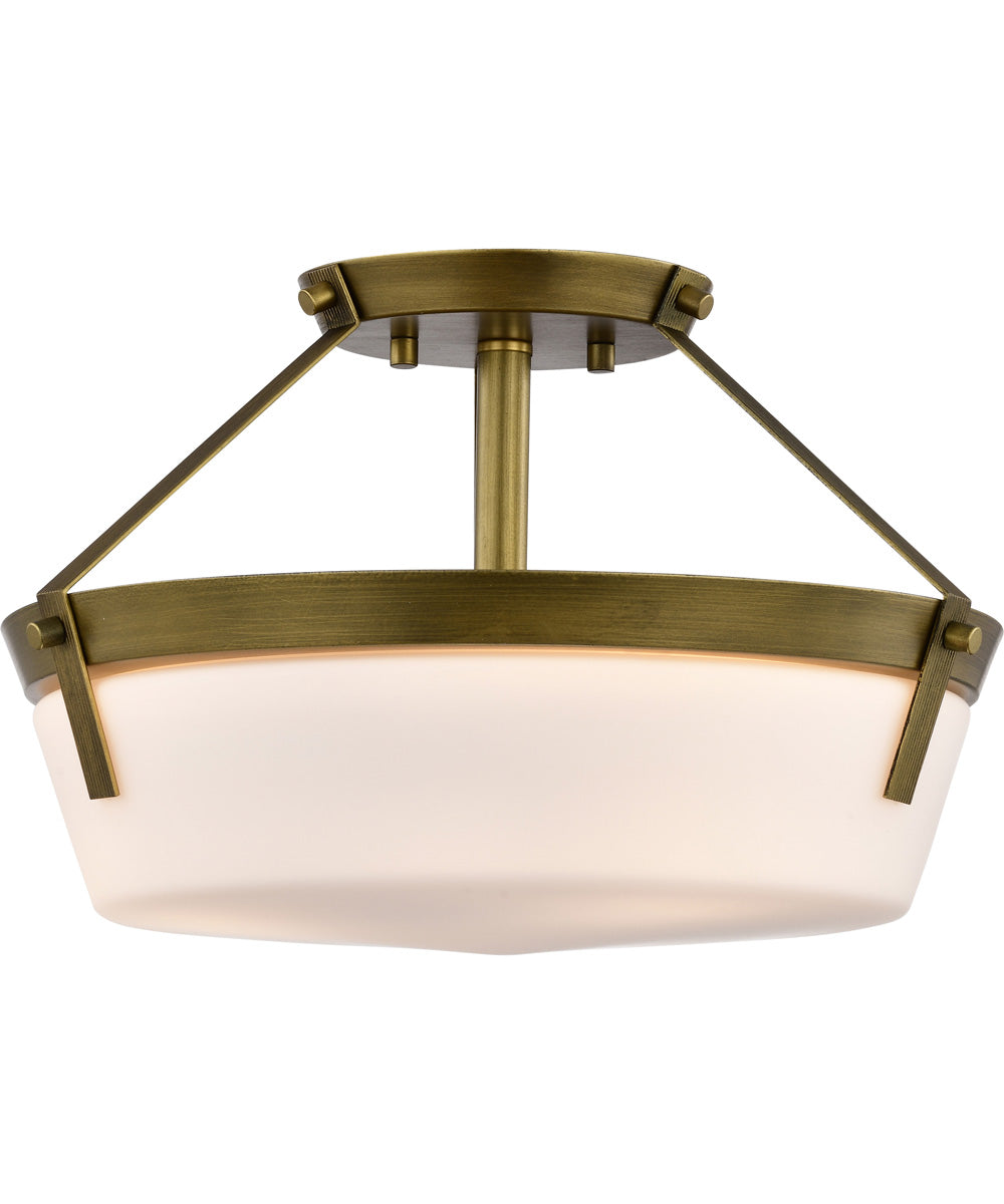 Rowen 3-Light Close-to-Ceiling Natural Brass