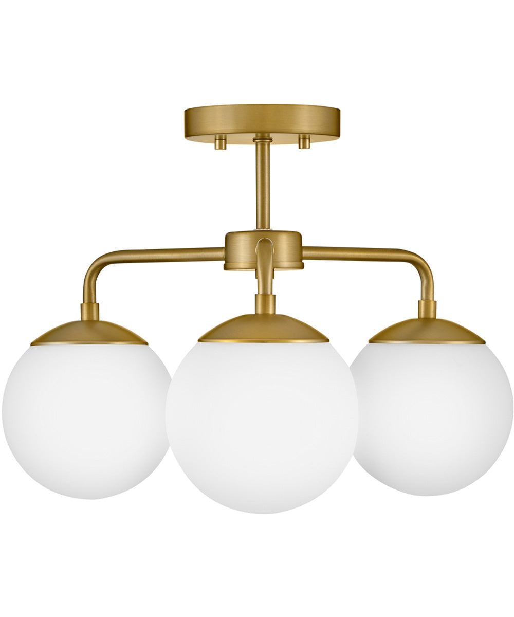 Julep 3-Light Medium Semi-Flush Mount in Lacquered Brass