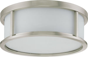 15"W Odeon 3-Light Close-to-Ceiling Brushed Nickel