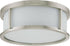 15"W Odeon 3-Light Close-to-Ceiling Brushed Nickel