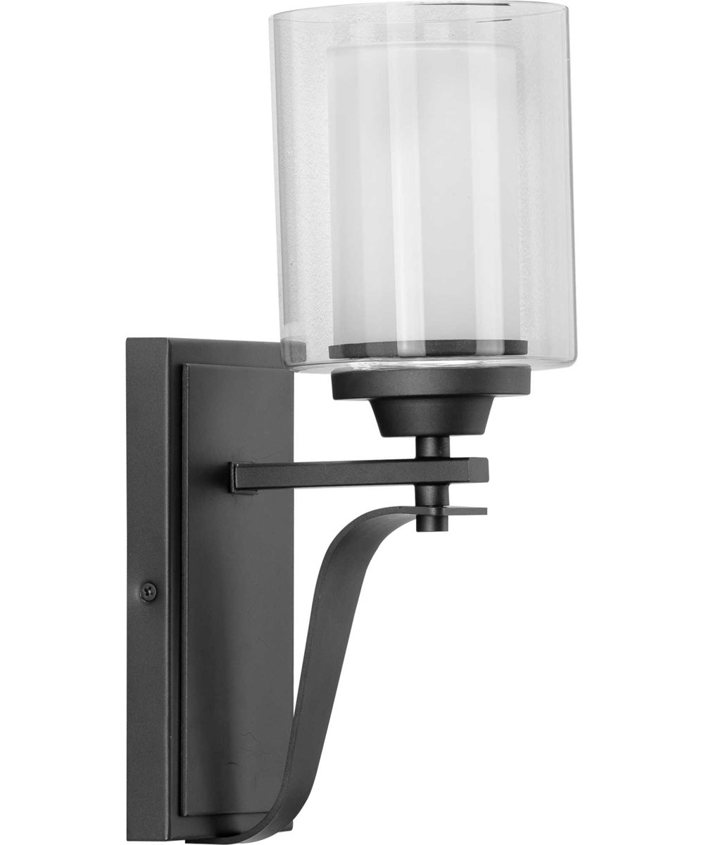 Kene 1-Light Clear Glass Craftsman Bath Vanity Light Graphite