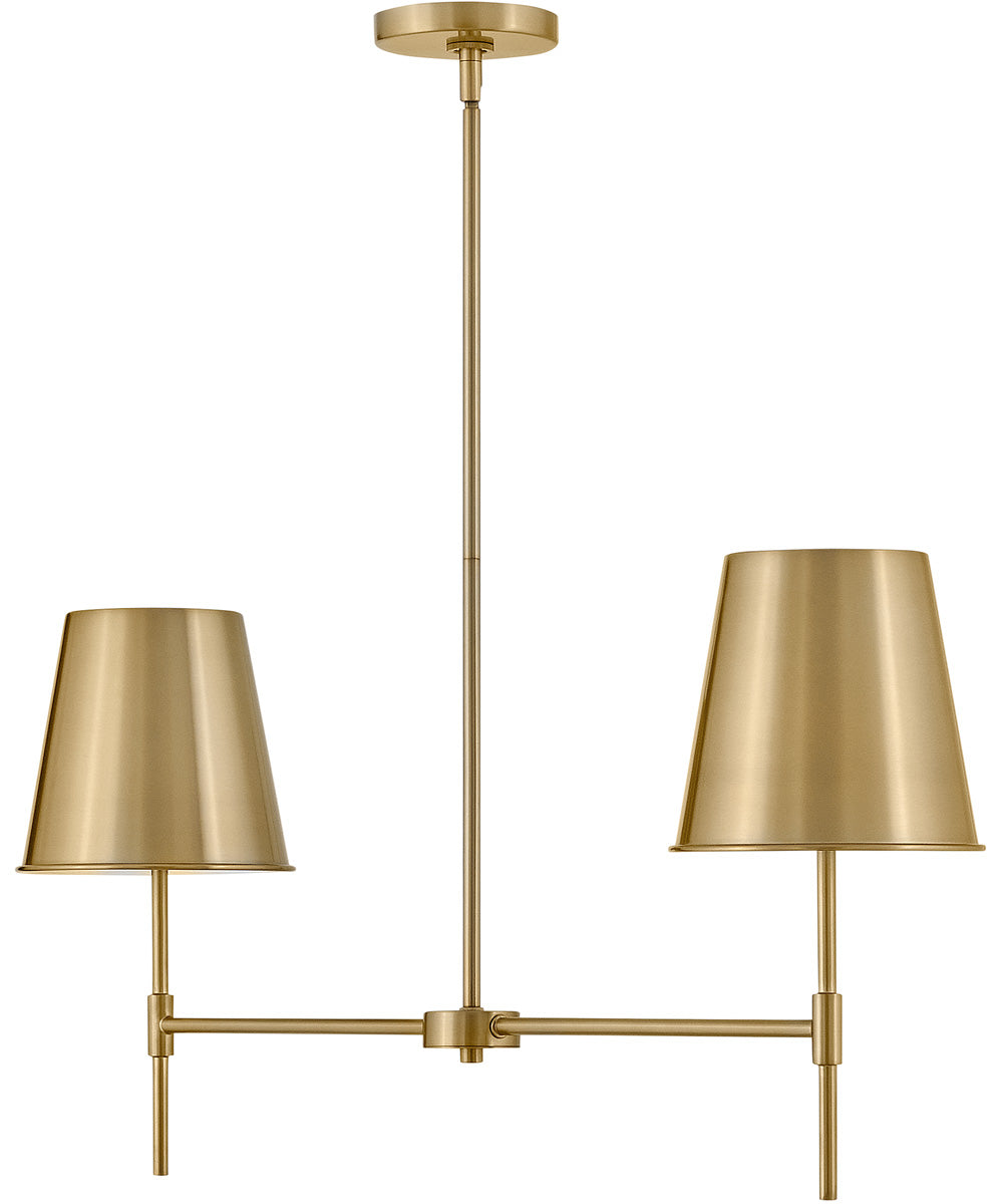 Blake 2-Light Small Two Light Linear in Lacquered Brass