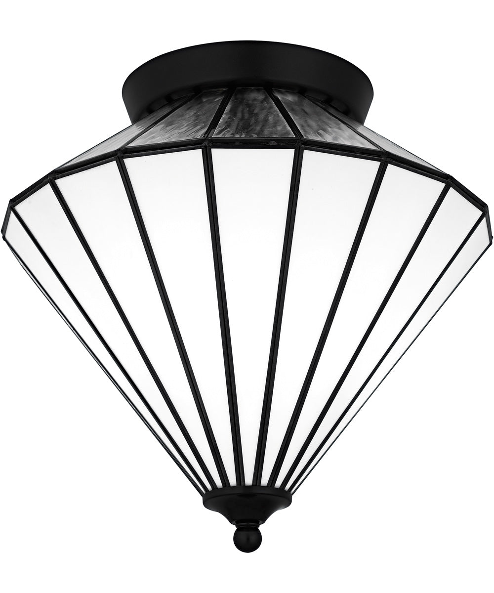 Tiffany Medium 3-light Flush Mount Matte Black