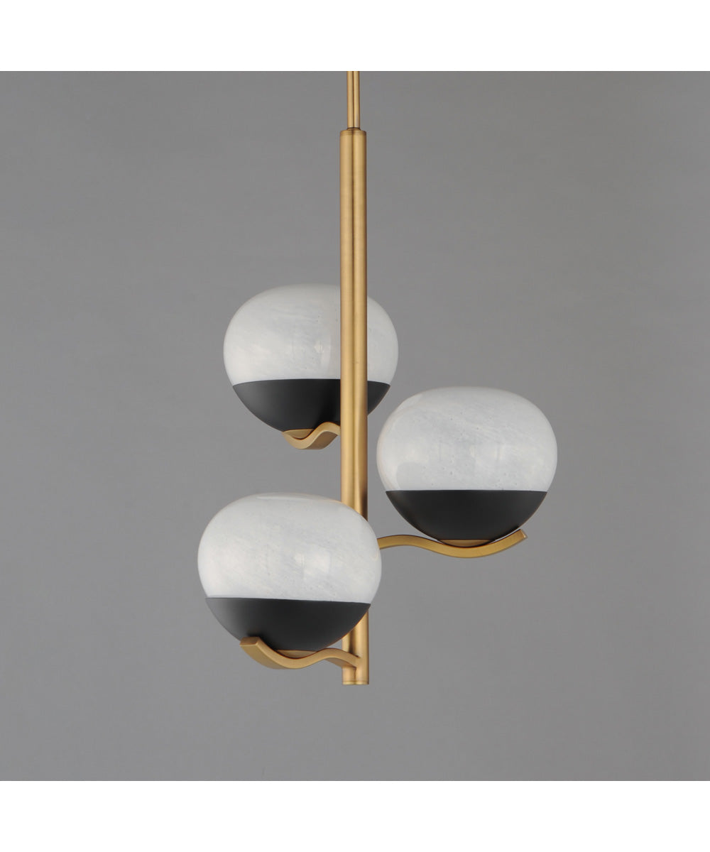 Lucerne 3-Light Chandelier Black / Natural Aged Brass