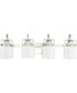 Fessler 4-Light Opal Glass Farmhouse Bath Light Brushed Nickel