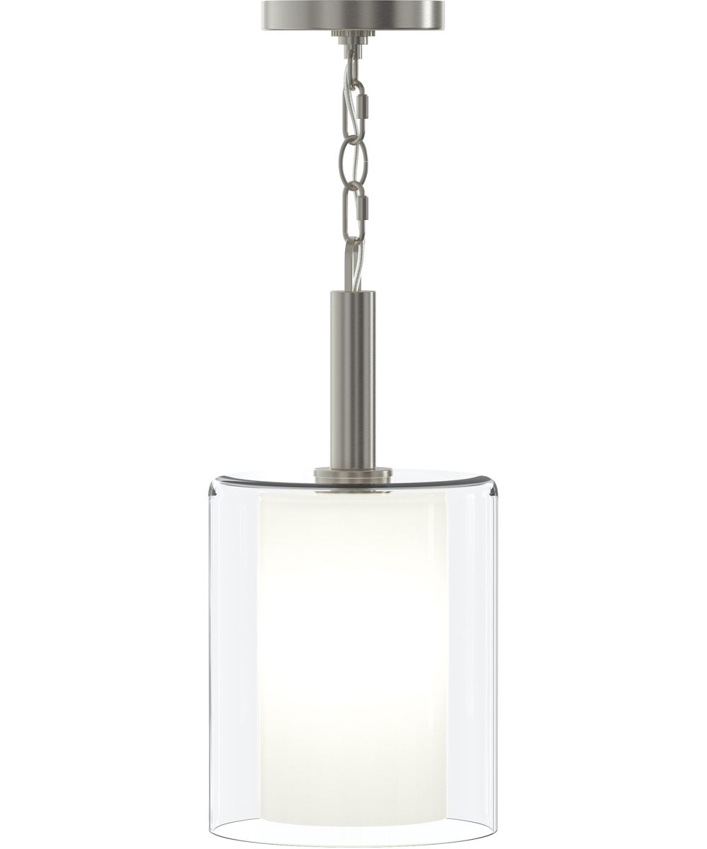 Mack 1-Light Pendant with Layered Glass Shade Brushed Nickel